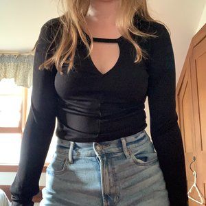 H&M Black Cut-out Top